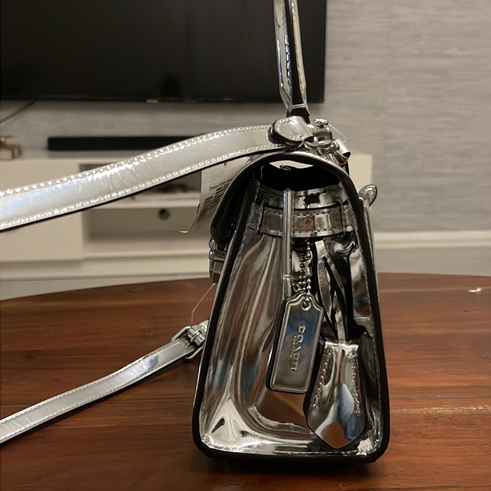 Coach Metallic Silver Crossbody Bag - Picture 9 of 16